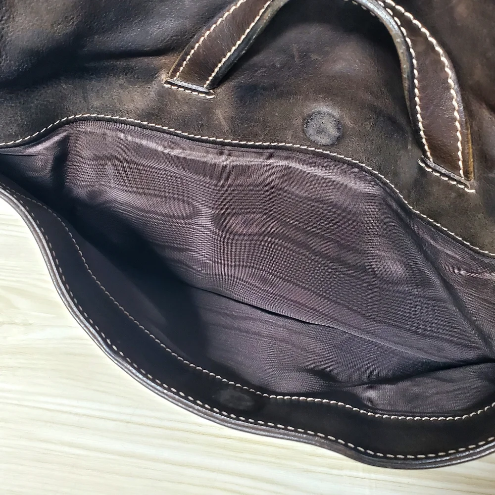 Cole Haan Brown Leather Messenger Bag with Adjustable Strap